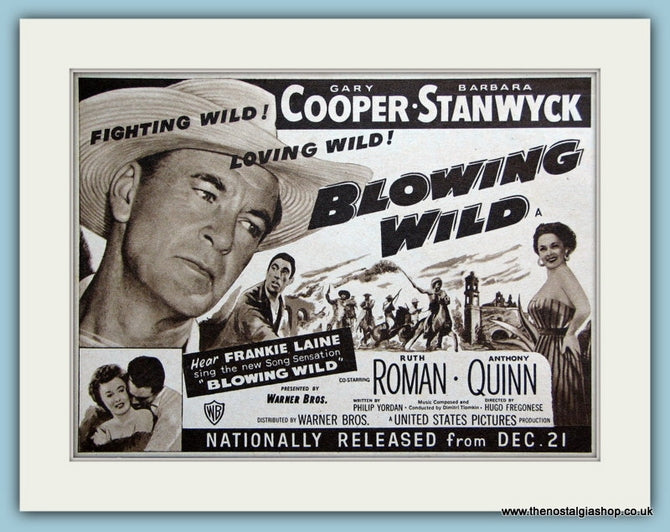 Blowing Wild starring Gary Cooper, 1953 Original Advert (ref AD3206)