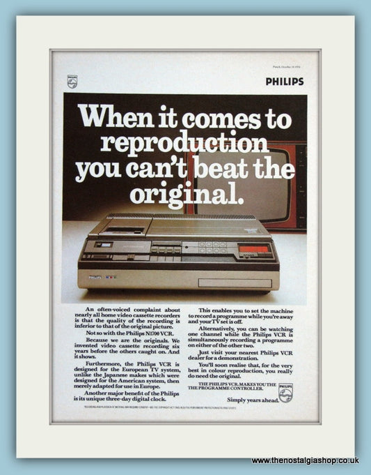 Philips N1700 VCR Original Advert 1978 (ref AD3017)
