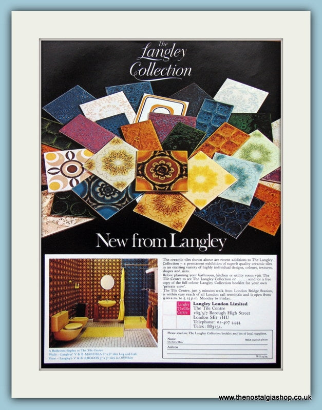 Langley Tiles Original Advert 1975 (ref AD3885)