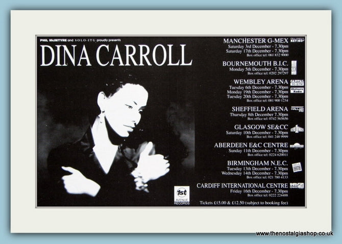 Dina Carroll Tour Dates Original Advert 1994 (ref AD1922)
