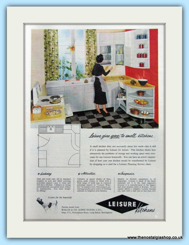 Leisure Kitchens. Original Advert 1955 (ref AD4771)