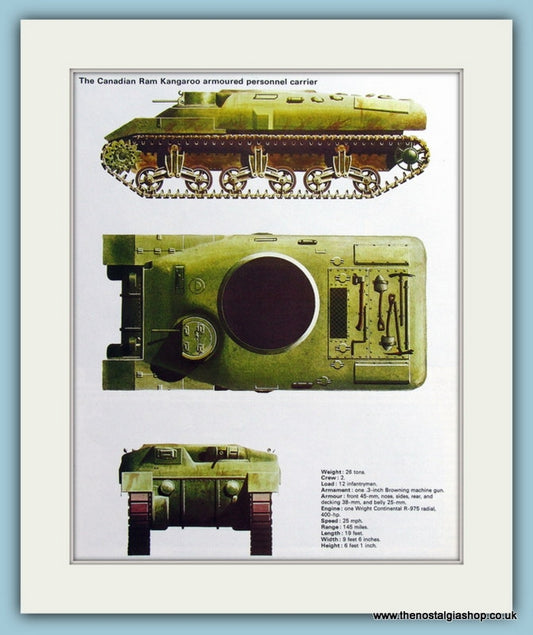 Canadian Ram Kangaroo Armoured Personnel Carrier Print (ref PR466)
