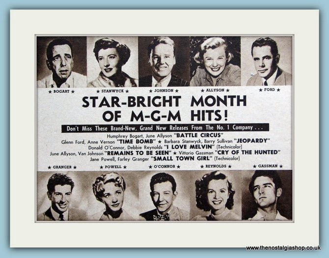 Star-Bright Month of M-G-M Hits, 1953 Original Advert (ref AD3217)