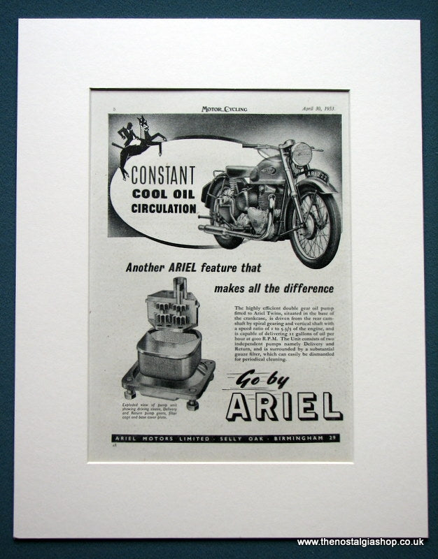 Ariel Motorcycles, Set of 2 Original adverts 1953 (ref AD1257)