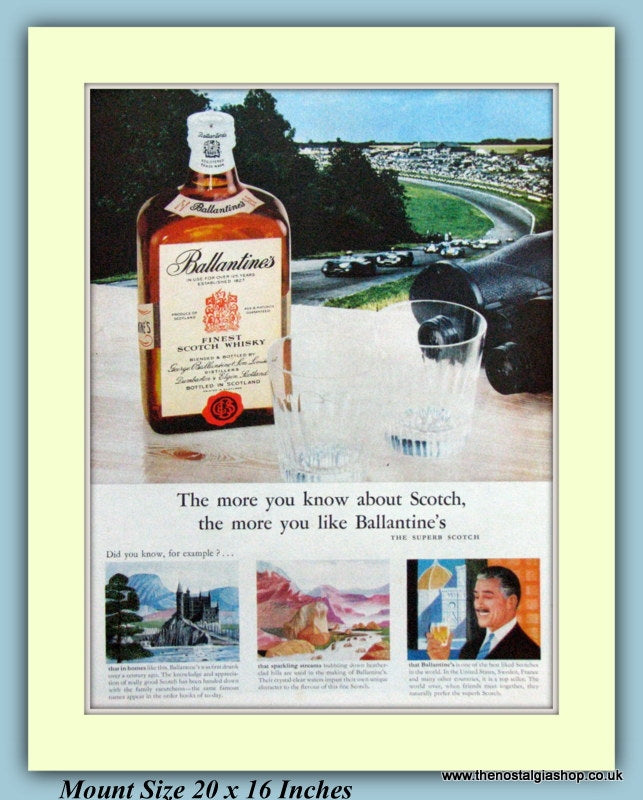 Ballantine's Scotch Whisky Original Advert 1959 (ref AD9338)