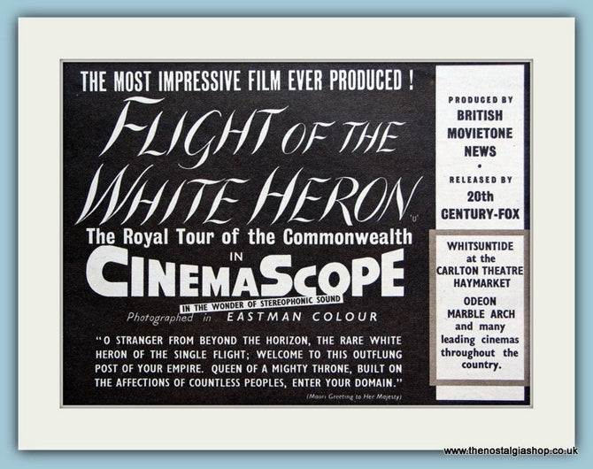 Flight Of The White Heron, 1954 Original Advert (ref AD3246)