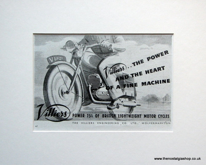 Villiers. Set of 3 x Original adverts 1950s (ref AD1609)