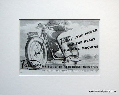 Villiers. Set of 3 x Original adverts 1950s (ref AD1609)