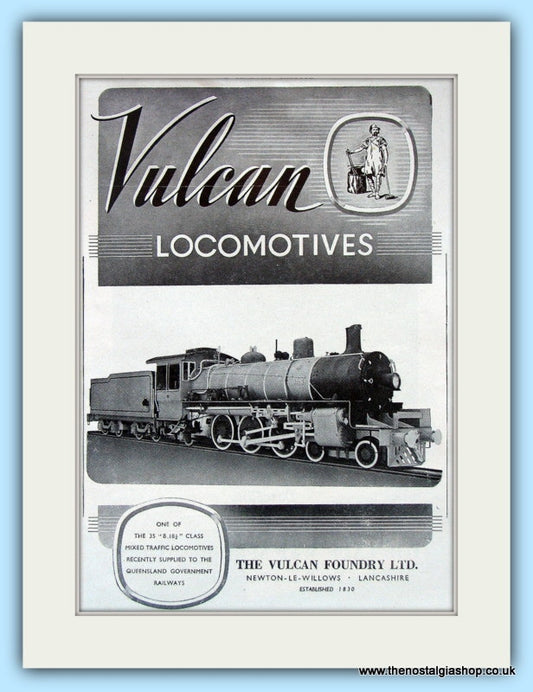 Vulcan Locomotives Original Advert 1951 (ref AD6470)