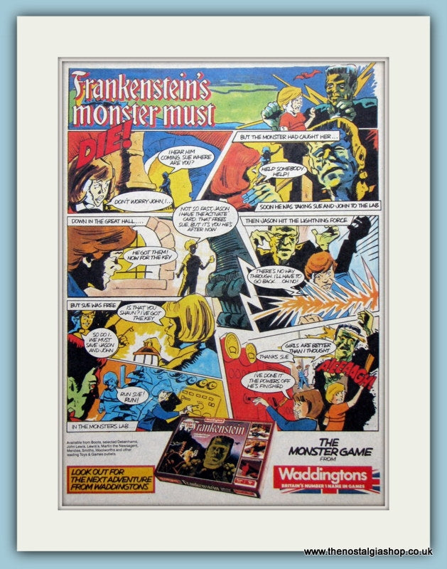 Waddingtons Frankenstein's Monster Game Original Advert 1983 (ref AD2618)