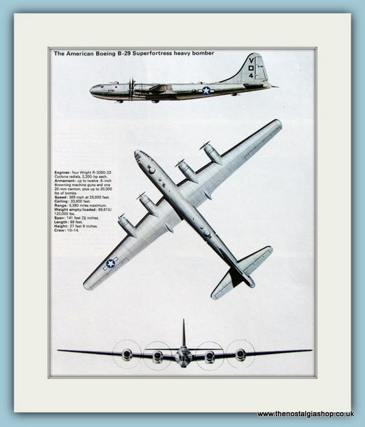 American Boeing B-29 Superfortress Heavy Bomber. Print (ref PR549)