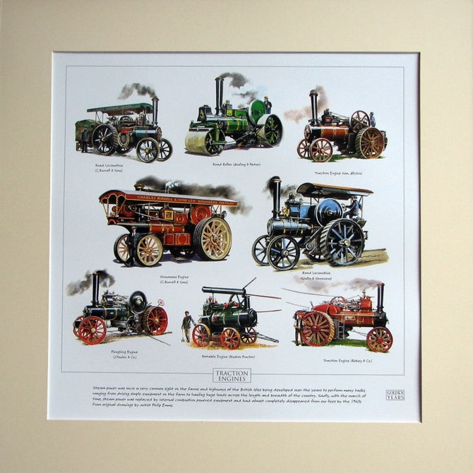 Traction Engines  Mounted print