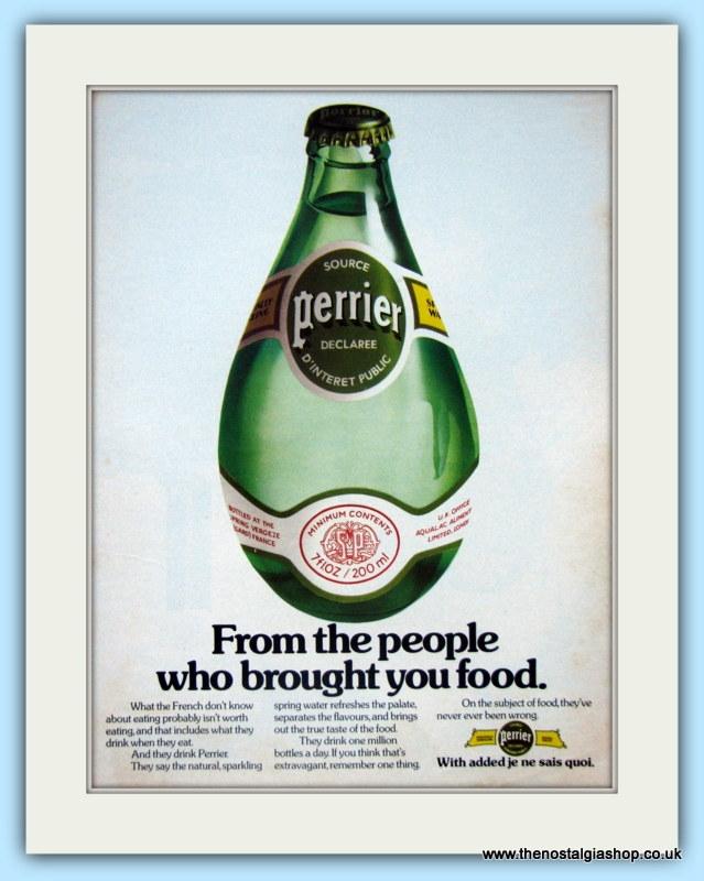 Perrier. Set of 3 Original Adverts 1974 (ref AD4863)