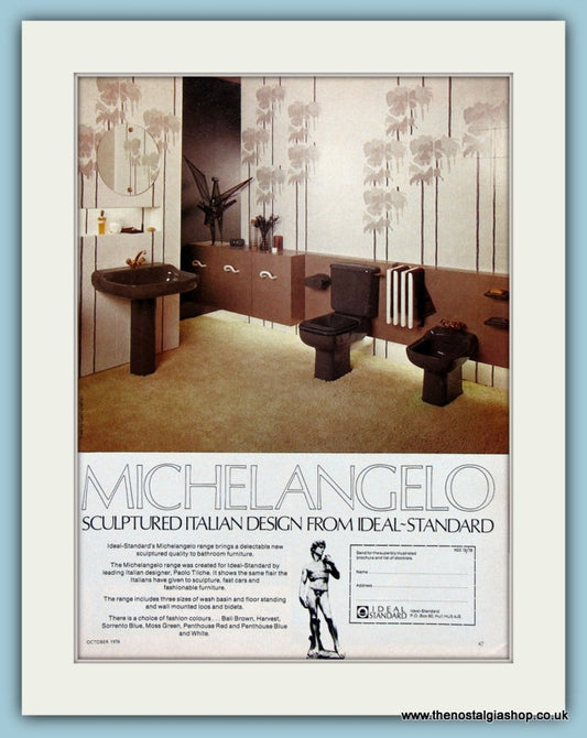 Michelangelo Italian Bathroom Furniture Original Advert 1978 (ref AD2376)