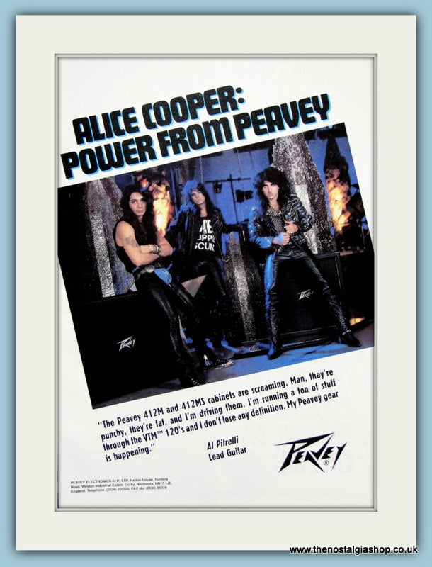 Alice Cooper and Peavey. Original Advert 1991 (ref AD2683)