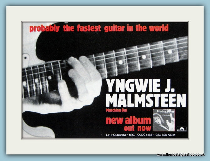Yngwie J. Malmsteen. Marching Out. Original Advert 1985 (ref AD1965)