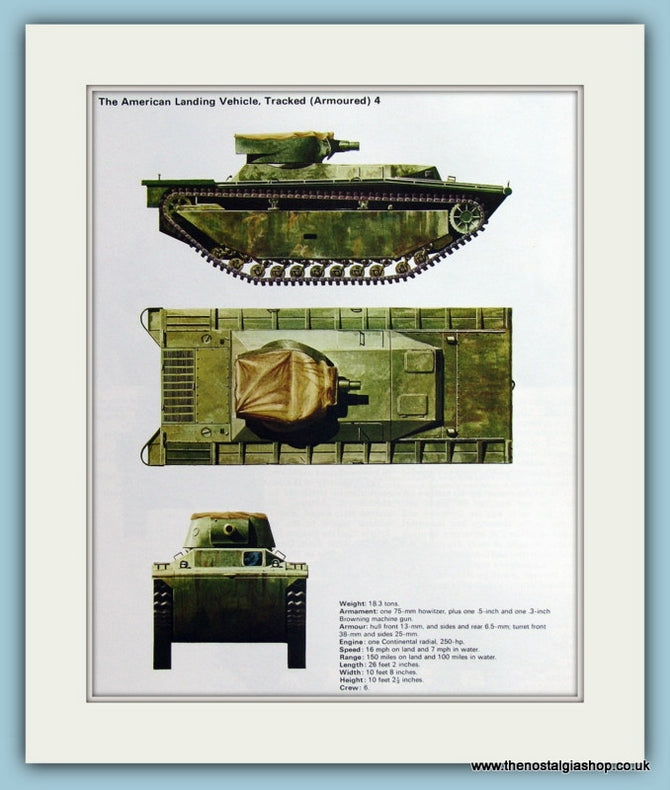 American landing Vehicle, Tracked (Armoured) 4 Print (ref PR500)