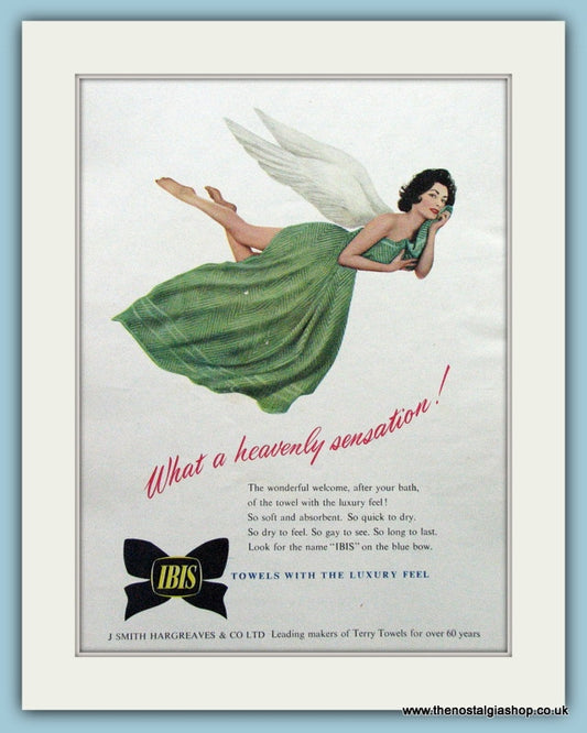 Ibis Towels Original Advert 1955 (ref AD4719)