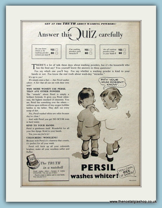 Persil Washing Powder Set Of 2 Original Adverts 1951/55 (ref AD4354)