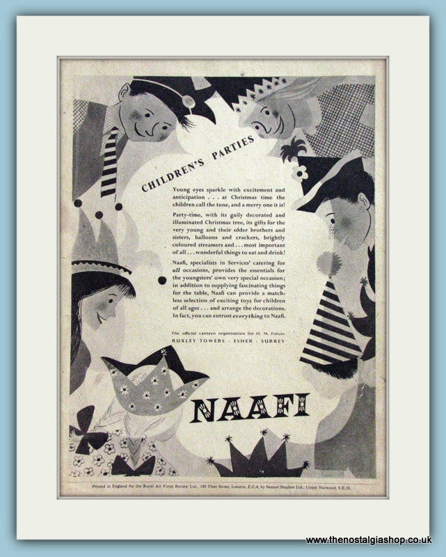 NAAFI Children's Parties. Original Advert 1954 (ref AD4245)