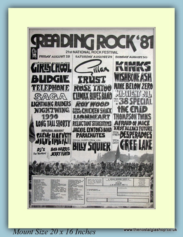 Reading Rock Festival 1981 Original Advert (ref AD9140)
