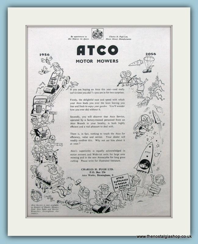 Atco Motor Mowers Set of 4 Original Adverts 1950s (ref AD4598)