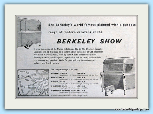 The Berkeley Show Caravans And Motor Exhibition Original Advert 1953 (ref AD5092)