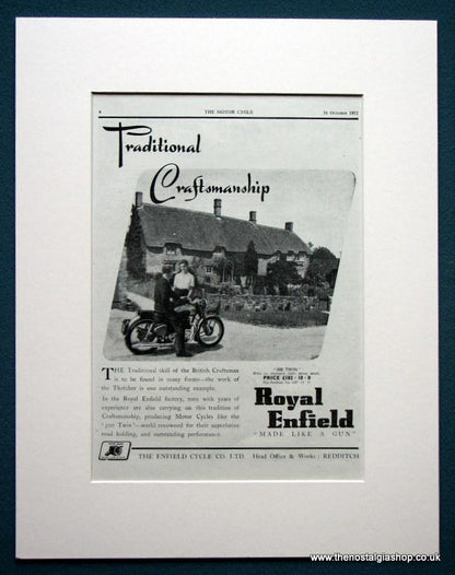 Royal Enfield 500 Twin. Set of 2 Original adverts 1952 & 1953. (ref AD1252)