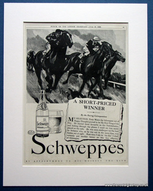 Schweppes Tonic Water 1936 Original Advert (ref AD998)