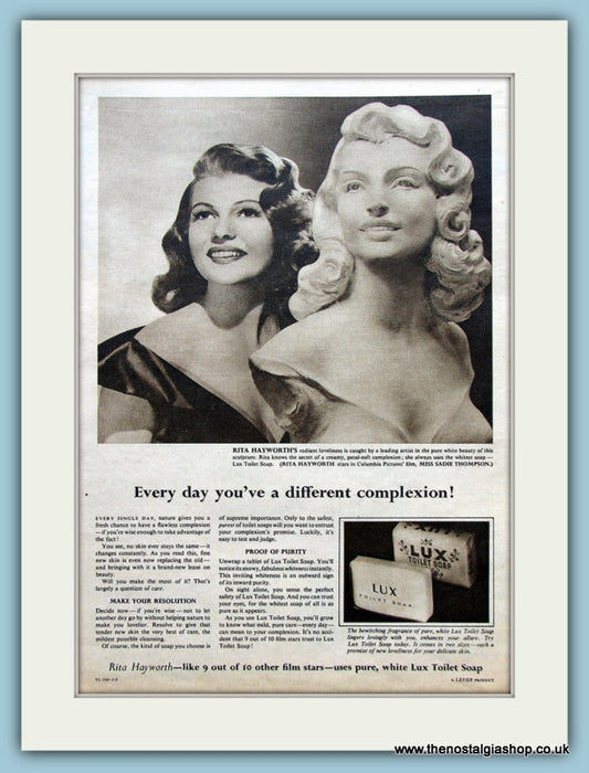 Lux Soap featuring Rita Hayworth. Original Advert 1954 (ref AD3589)