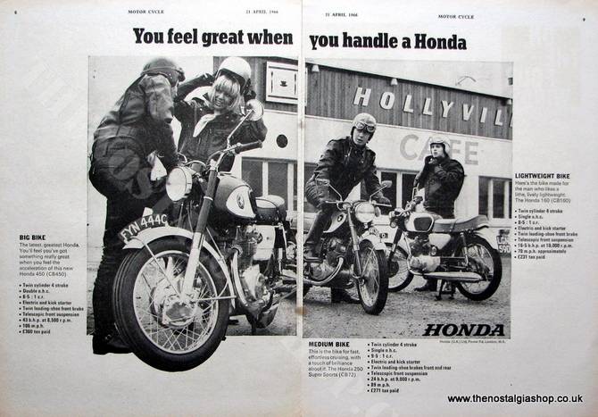 Honda bike range. Original advert 1966 (ref AD1287)