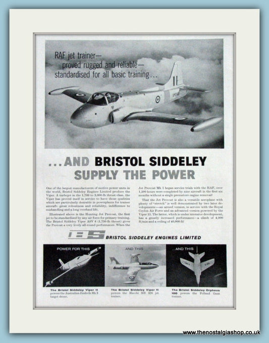 Bristol Siddeley Aircraft. Original Advert 1960 (ref AD4253)