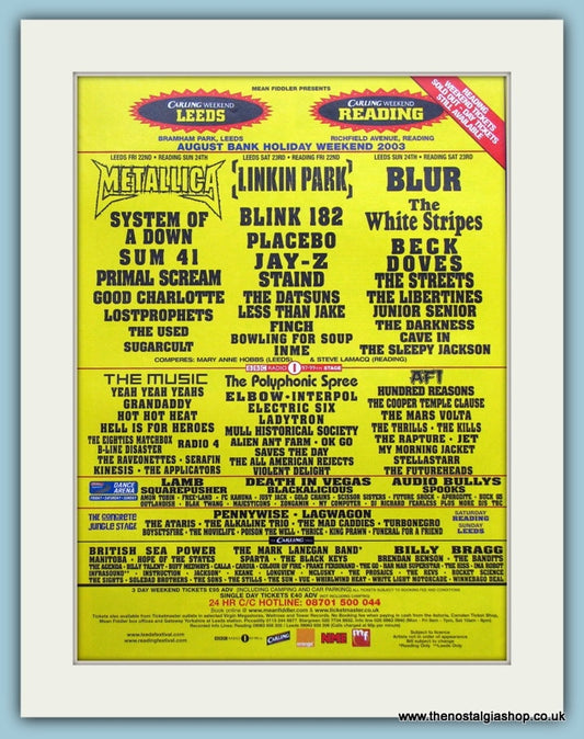Carling Weekend Reading & Leeds Festival 2003 (ref AD3377)