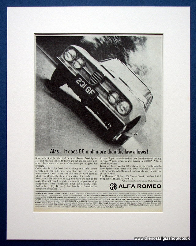 Alfa Romeo 2600 Sprint. Original advert 1966 (ref AD1415)