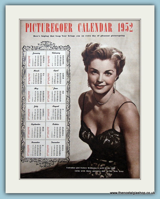 Picturegoer Calendar 1952. Original Advert (ref AD3648)