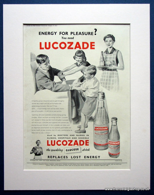 Lucozade. Original advert 1954 (ref AD1027)