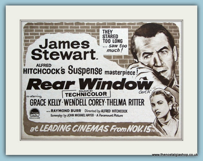 Rear Window - James Stewart, Grace Kelly 1954 Original Film Advert (ref AD3337)