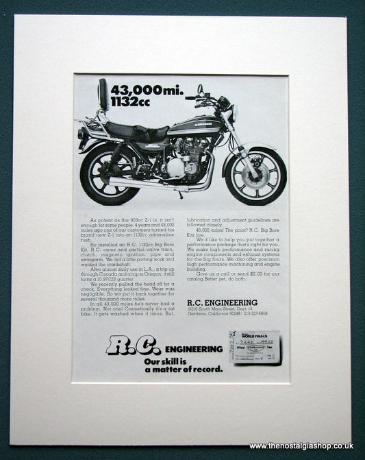 Kawasaki Z-1 903cc Fitted with R.C. Big Bore Kit. 1979 Original advert (ref AD1273)
