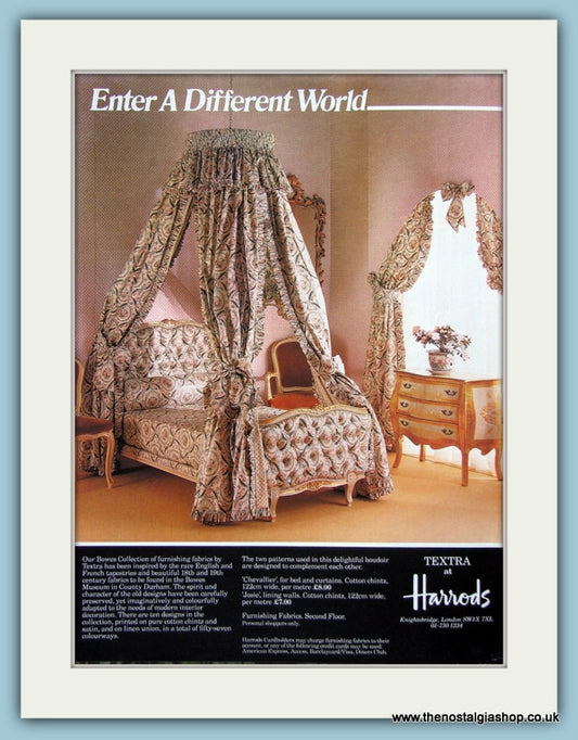 Textra At Harrods Furnishings Original Advert 1981 (ref AD3881)