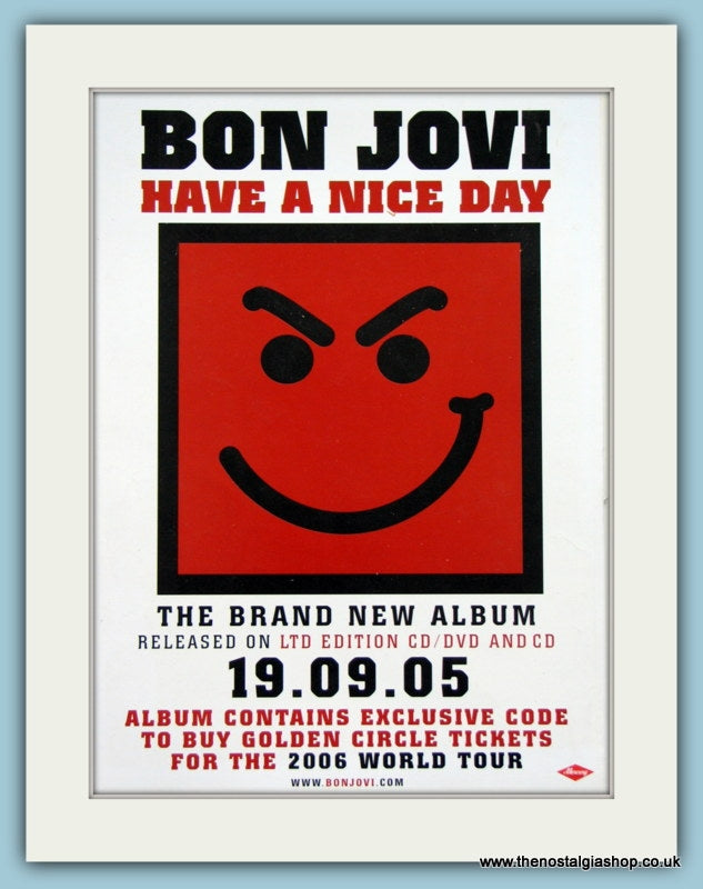 Bon Jovi Have A Nice Day 2005 Original Advert (ref AD3266)