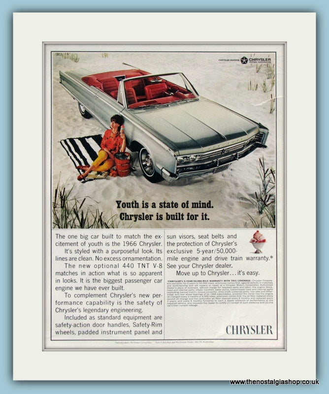 Chrysler 440 TNT V-8 Original Advert 1966 (ref AD8308)