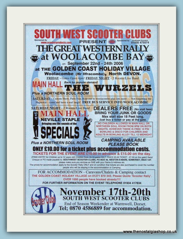 Great Western Scooter Rally, Woolacombe Bay. 2006 Original Advert (ref AD4098)
