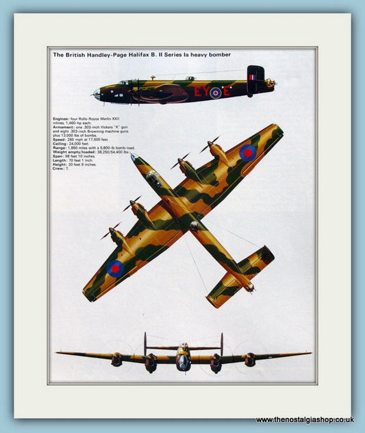British Handley-Page Halifax B II Series Ia Heavy Bomber. Print (ref PR533)