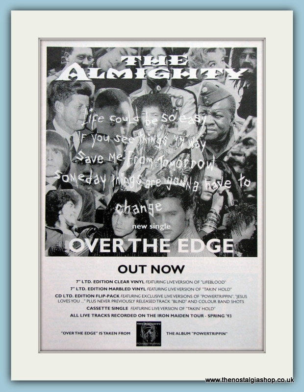 The Almighty, Over The Edge 1993 Original Advert (ref AD3143)