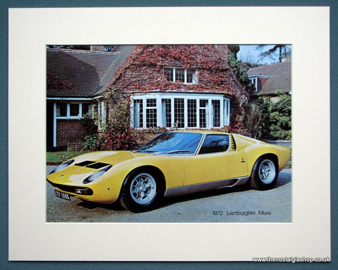 Lamborghini Miura 1972. Colour Photo Print 1974 (ref AD1329)
