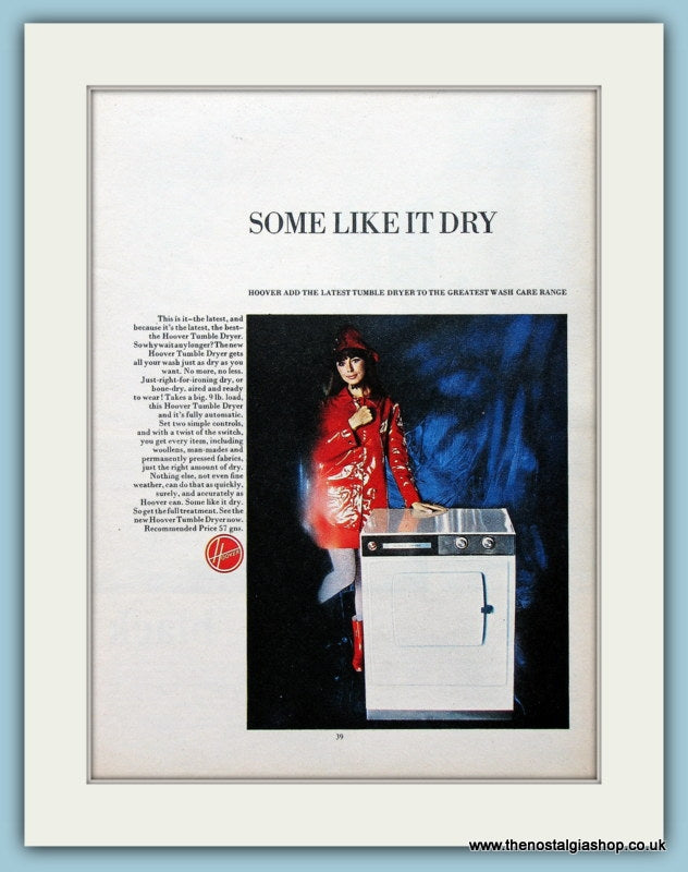 Hoover Tumble Dryer 1968 Original Advert (ref AD4528)