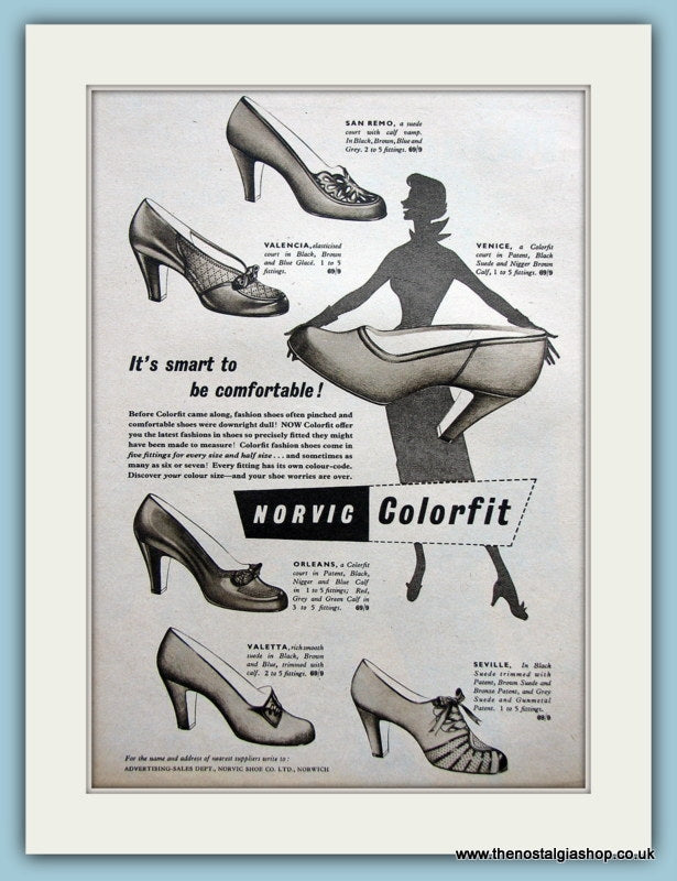 Norvic Colorfit Shoes. Original Advert 1954 (ref AD3558)
