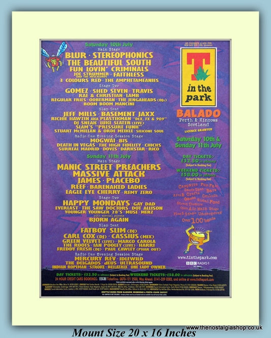 T In The Park Perth & Kinross 1999 Original Advert (ref AD9031)