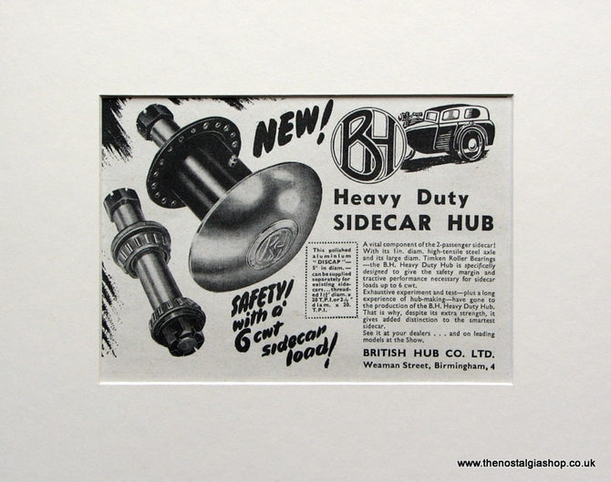 Heavy Duty Sidecar Hub 1952 (ref AD1589)