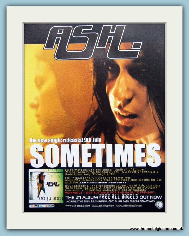 Ash Sometimes 2001 Original Advert (ref AD3164)